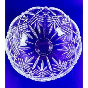Galway Crystal Renmore Bowl Clear Cut Heavy 9" Fruit Server Grannycore